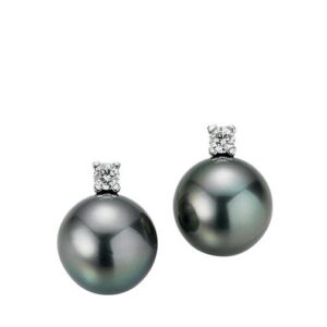 Earrings with Tahiti pearls and diamonds