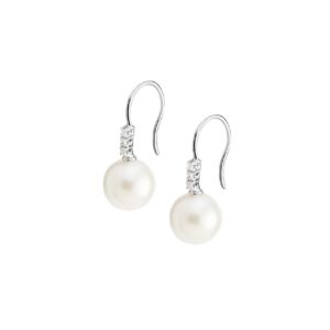 Hook earrings with South Sea pearls and diamonds
