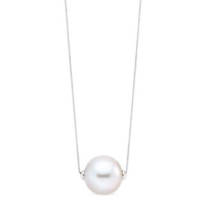 Gold chain and AAA grey freshwater pearl