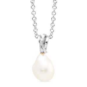 Handmade pendant with grey baroque pearl