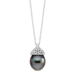 Pendant with drop Tahiti pearl