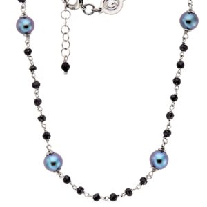 Rosary choker with Black pearls