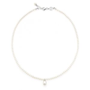 Micro-pearl necklace with dangling drop pearl