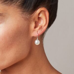 Genisi pearls - Orecchini ad amo con diamanti e perle d’acqua dolce a goccia - GP_028_I