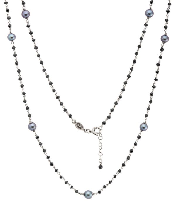 Collana Rosario “Chanel” con perle nere Genisi Pearls