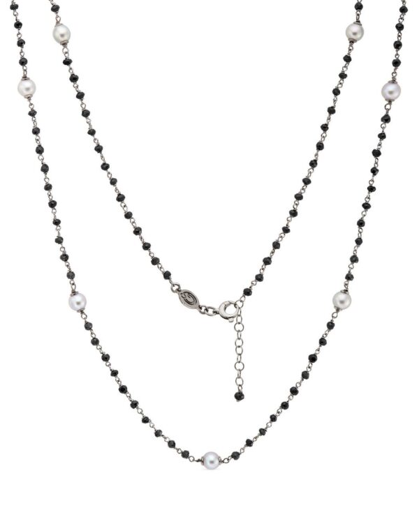 Rosario “Chanel” con perle grigie