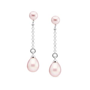 Genisi pearls - orecchini perle a goccia rosa naturale - GP_188