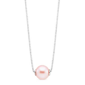 Collana perla rotonda rosa naturale - GP_187