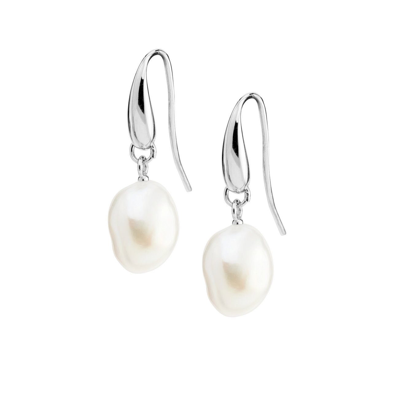 Set Collana E Orecchini Con Perle Coltivate D'Acqua Dolce Bianco Naturale - 14-50cm