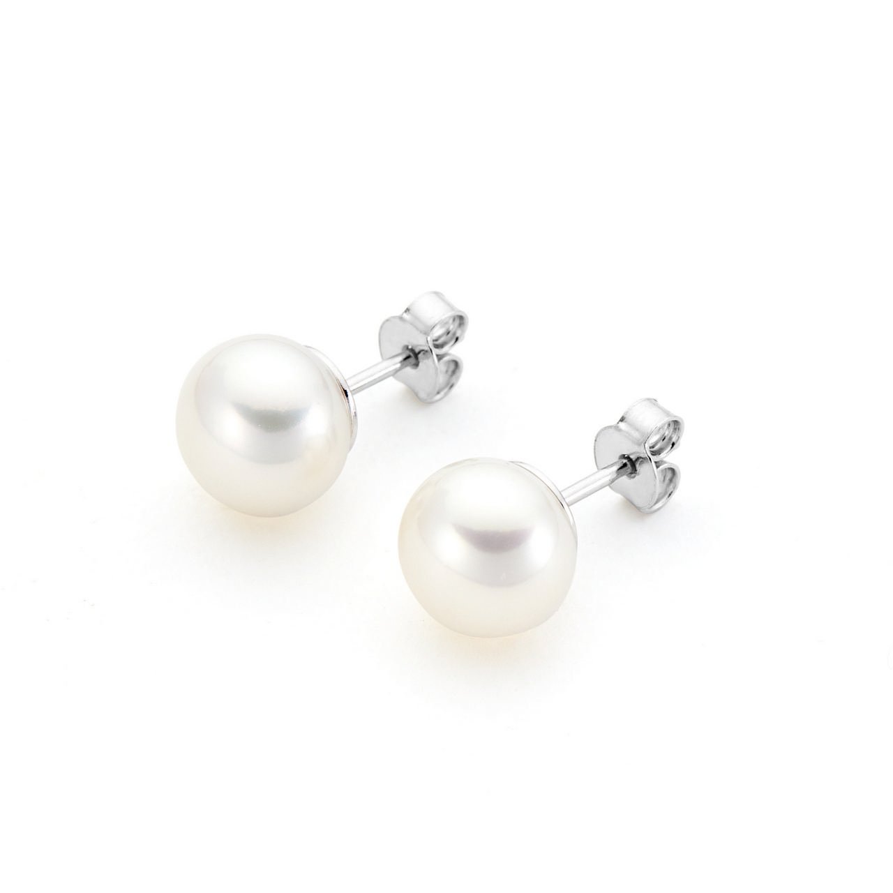 Genisi pearls - orecchini a lobo con perle d’acqua dolce bianche semirotonde - GP_043