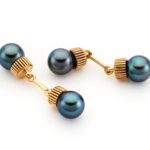 Gemelli da polso unisex con perle nere_genisi pearls