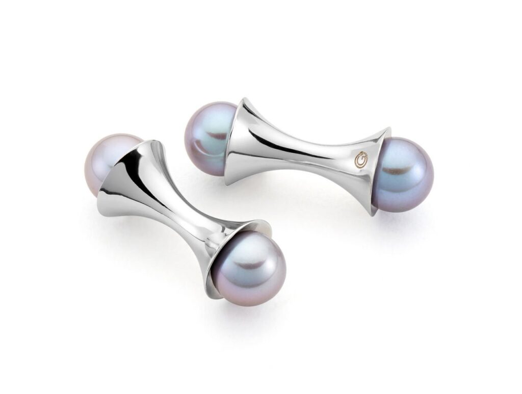 Genisi pearls - gemelli con perle grigie gp_170