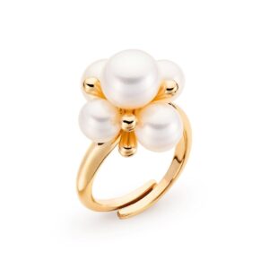 Genisi pearls - anello con grappolo di perle bianche - gp_176