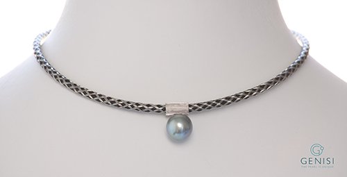collier unisex con perla coltivata tecnica naturale