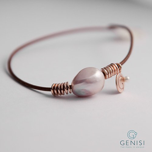 Bracciale Unisex con perla coltivata tecnica naturale Bracciale Unisex con perla coltivata tecnica naturale