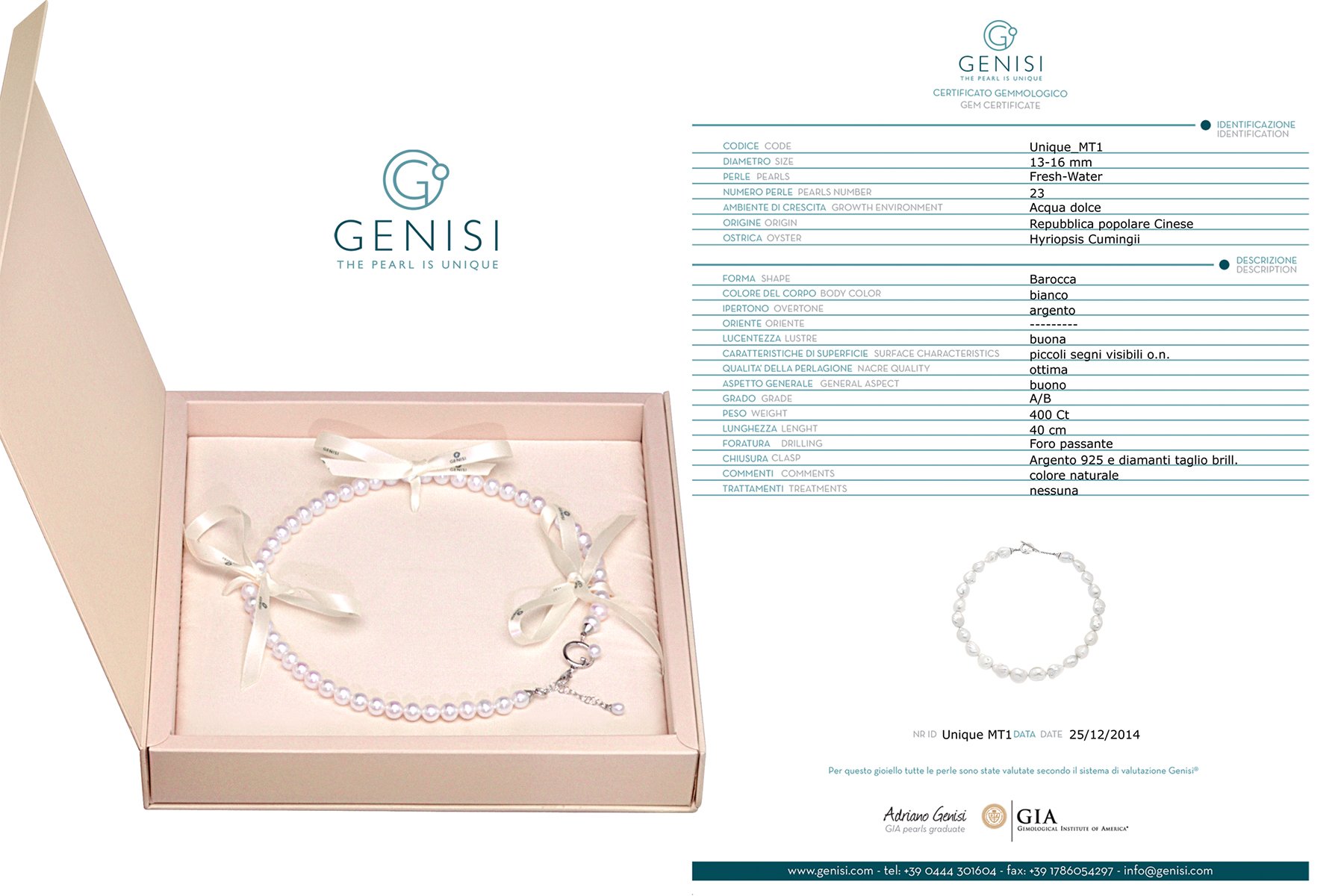 Genisi. Astuccio per perle