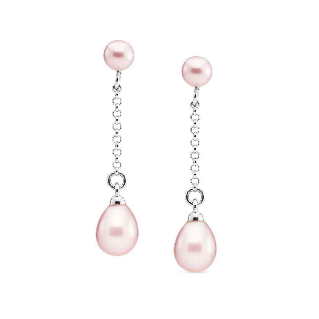 Genisi pearls - orecchini perle a goccia rosa naturale - gp_188