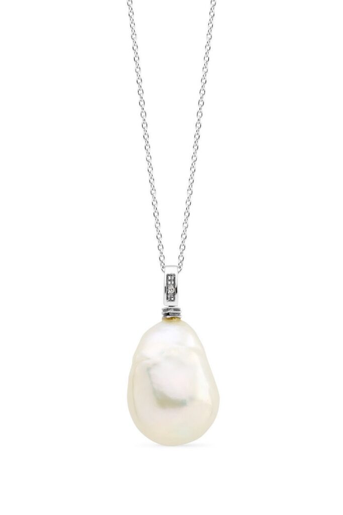 Collana cinese chic di perle d'acqua dolce in argento 925