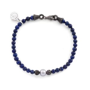 Bracciale con perle e lapislazzulo