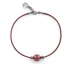 Bracciale con perla choco unisex