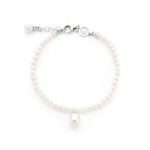 bracciale di perle con perla a goccia