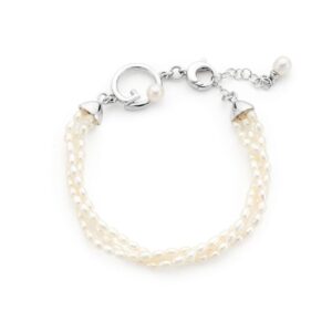 bracciale triplo con piccole perle d'acqua dolce