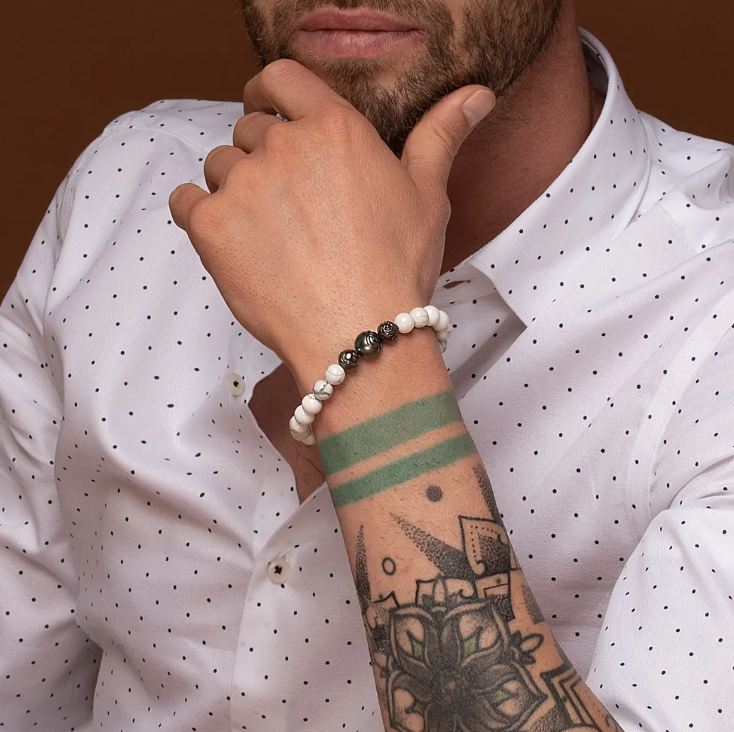 Bracciale Beige Con Perle - Gioiello Elegante E Semplice, Modello Unico, Regalo Perfetto