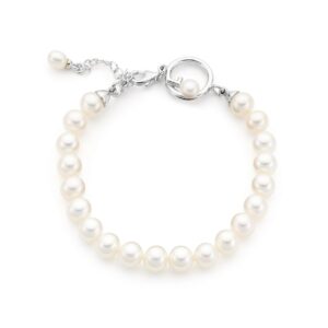Bracciale con perle d'acqua dolce e chiusura in argento