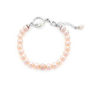 Bracciale con perle d'acqua dolce rosa