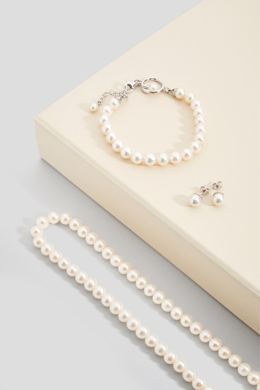 Candyfancy Bracciale Donna Con Perle D'Acqua Dolce Barocche - Argento 925 Regolabile - 16,5+4 Cm