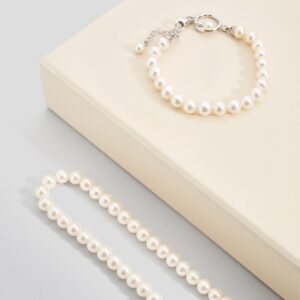 Parure con perle d'acqua dolce AA collana e bracciale