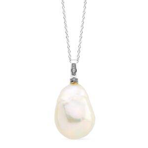 Pendente con perla barocca e diamante