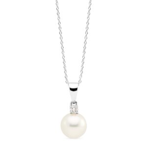 Collier pendente con perla d'acqua dolce AAA e diamante