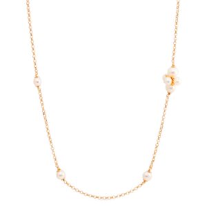Collana lunga di perle "Charleston" con elementi placcati oro 18 ct