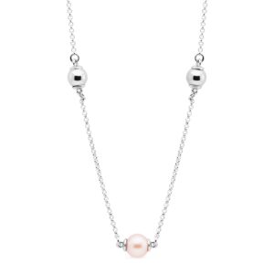Collana perle rotonde rosa naturale