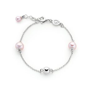 Bracciale perle rotonde rosa naturale