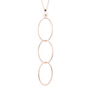 Collana con perla bottone su ovale
