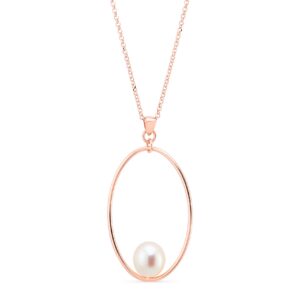 Collana con perla a goccia su ovale