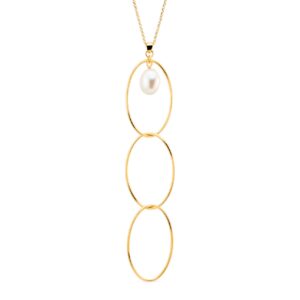 Collana con perla barocca su ovale
