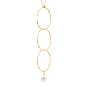 Collier con perla barocca su ovale