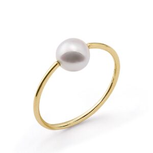 Anello in oro con perla Akoya