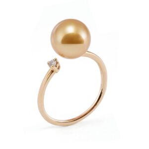 Genisi pearls - Anello in oro con perla Gold e diamante - GP_248.jpg