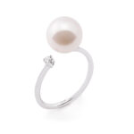 Anello con perla bianca e diamante - Genisi pearls _GP_249