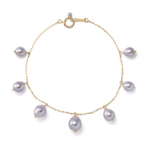 Bracciale in oro e perle Akoya barocche grigie