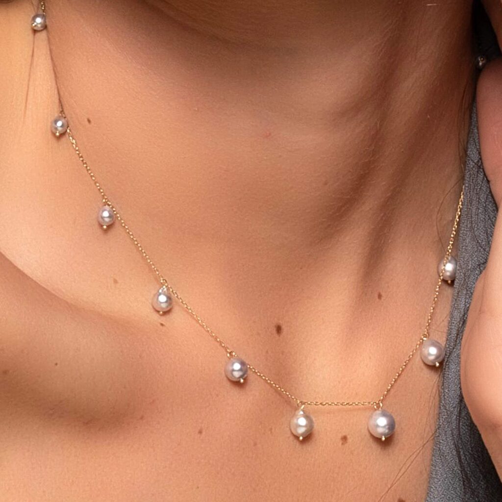 Corda di perle barocche d'acqua dolce bianche naturali da 4-5mm