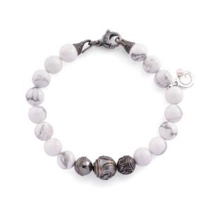 Bracciale con perla Tahiti e Howlite