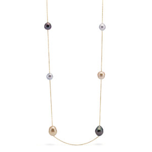 collana in oro e perle di cromie naturali - Genisi Perle - GP_269