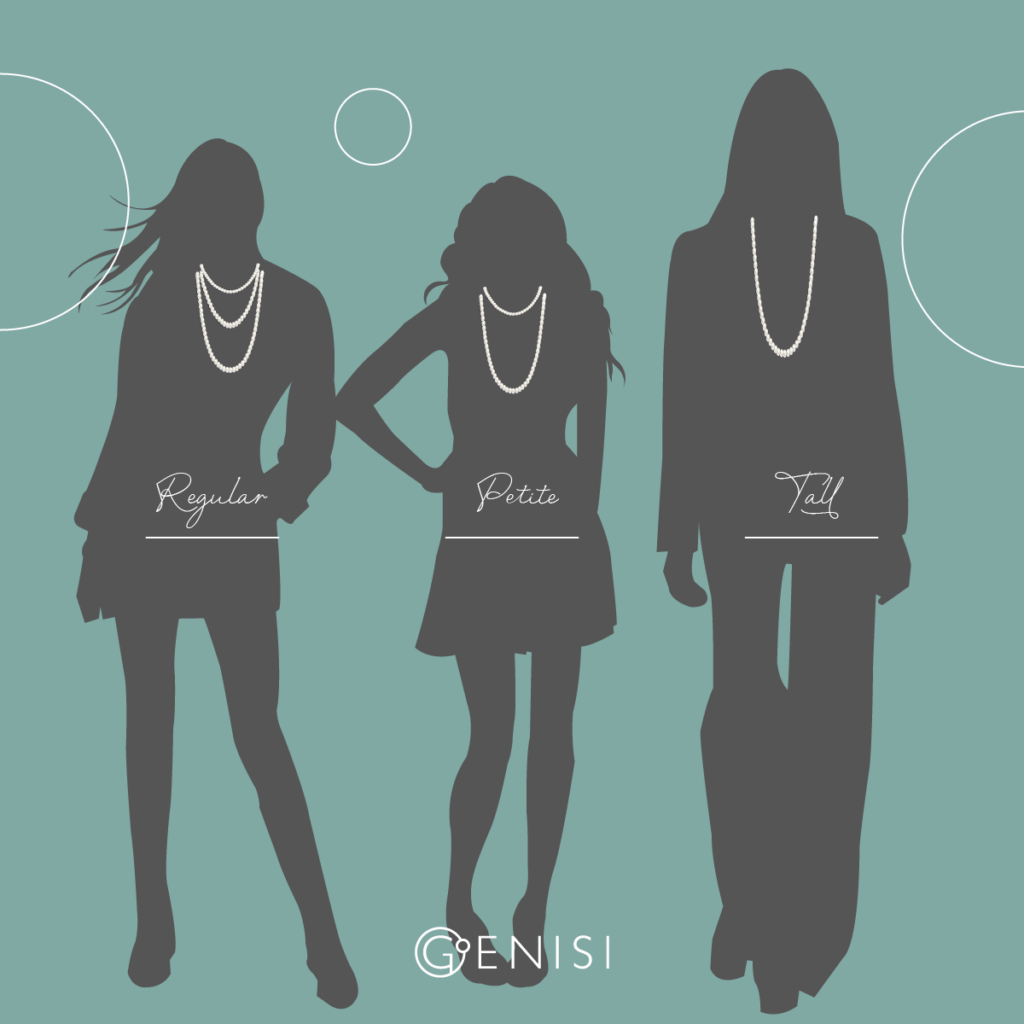 Schema lunghezze collane perle choker princess matinee genisi vicenza