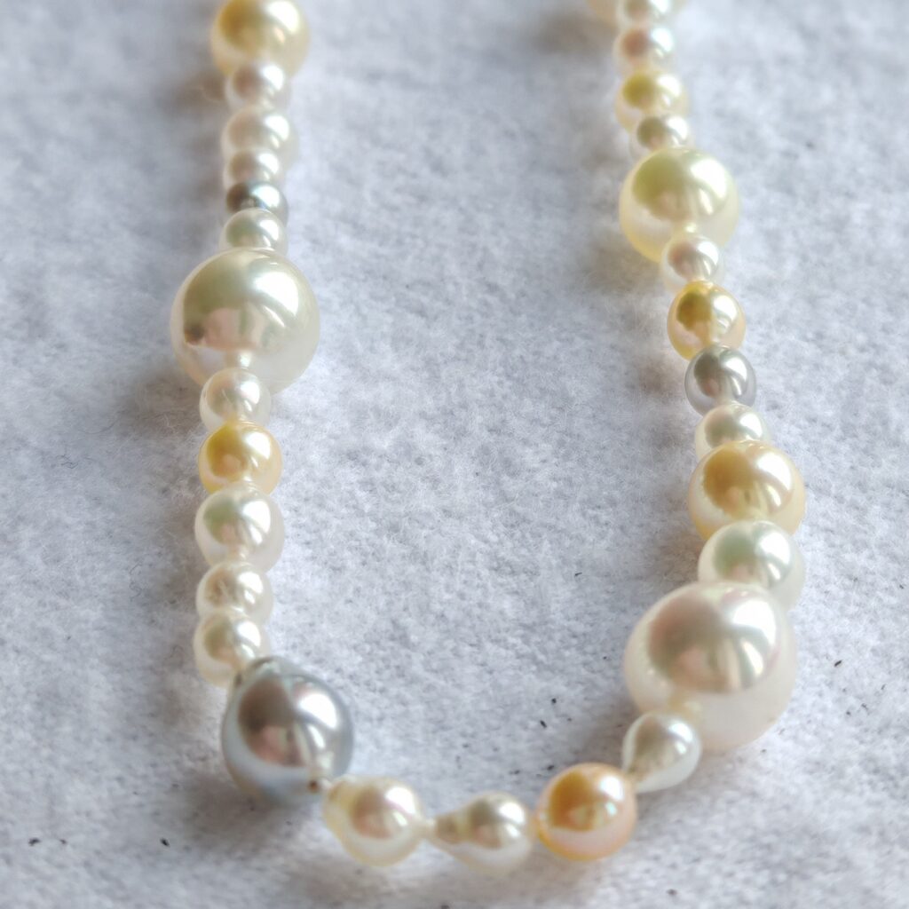 Collana perle akoya barocco multicolour multi diametro