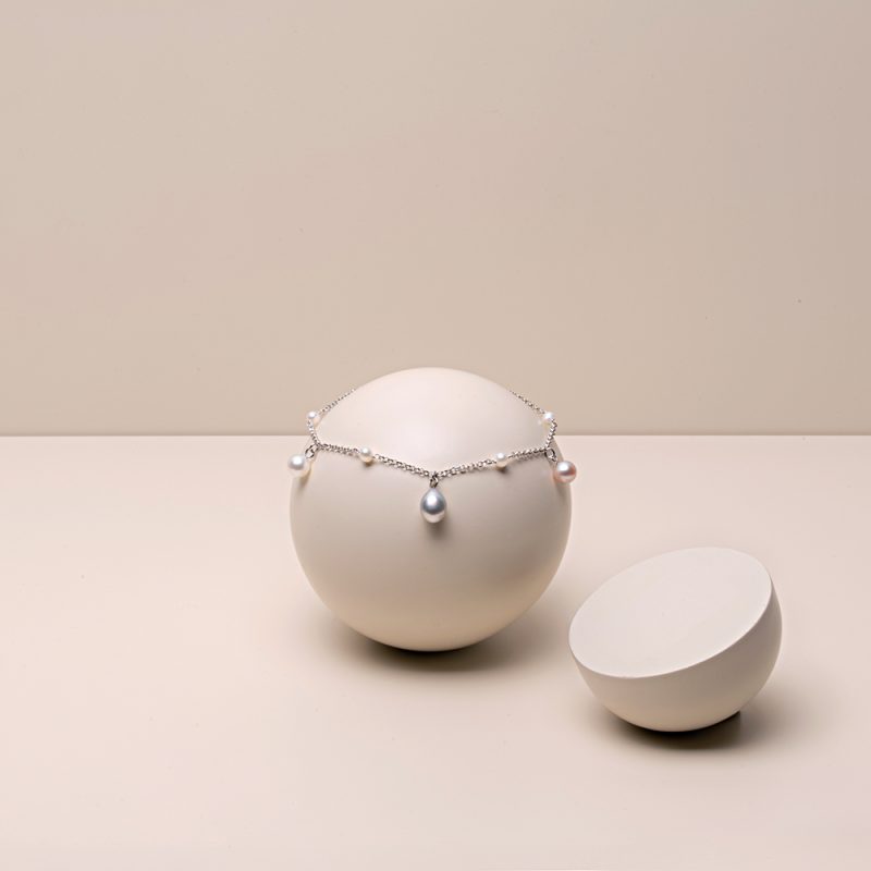 Cavigliera con perle in multicromìa - Genisi perle - GP_155